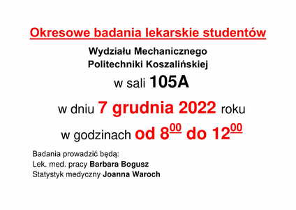 Okresowe badania lekarskie studentów