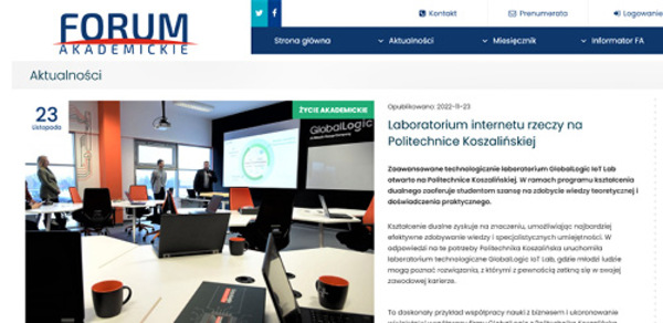 Laboratorium internetu rzeczy na Politechnice Koszalińskiej / Forum Akademickie