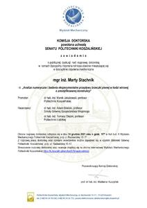 KOMISJA DOKTORSKA z a w i a d a m i a o publicznej dyskusji nad rozprawą doktorską