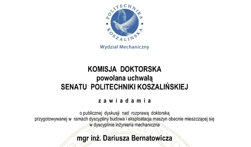 KOMISJA DOKTORSKA z a w i a d a m i a