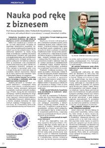 "Nauka pod rękę z biznesem" - rektor prof. Zawadzka w "Świecie Biznesu"
