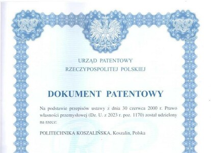 Kolejny patent dla Politechniki Koszalińskiej!