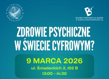 Darmowe szkolenie ze zdrowia psychicznego dla studentów i doktorantów Politechniki Koszalińskiej