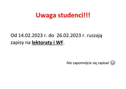Uwaga studenci!!!