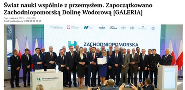 Świat nauki wspólnie z przemysłem. Zapoczątkowano Zachodniopomorską Dolinę Wodorową / 24Kurier.pl