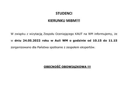 STUDENCI  KIERUNKU MiBM!!!