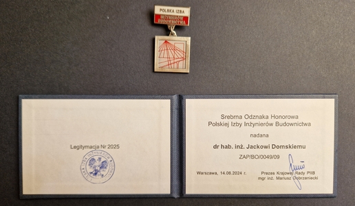 Pracownik Naszego Wydziału doceniony w środowisku budowlanym