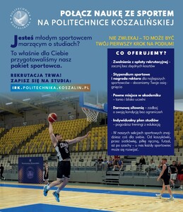 Zapraszamy  sportowców na Politechnikę Koszalińską ! 