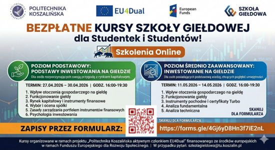 Zaproszenie do udziału w kursach Szkoły Giełdowej